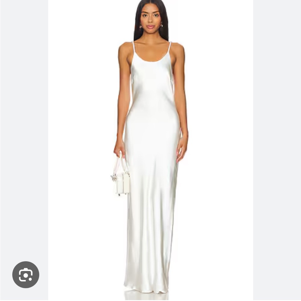 SOLID & STRIPED Selena Slip Dress in Pearl White
